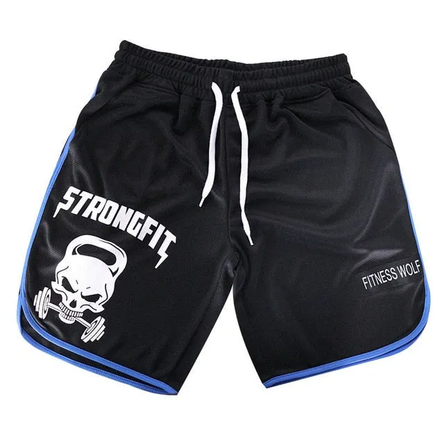 2018 running shorts men quick dry Skull print gym jogging shorts for men