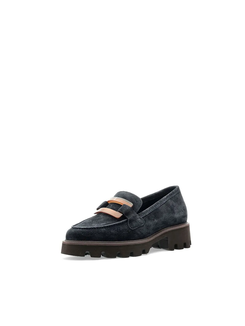 Ara Oxford Navy Suede Loafer