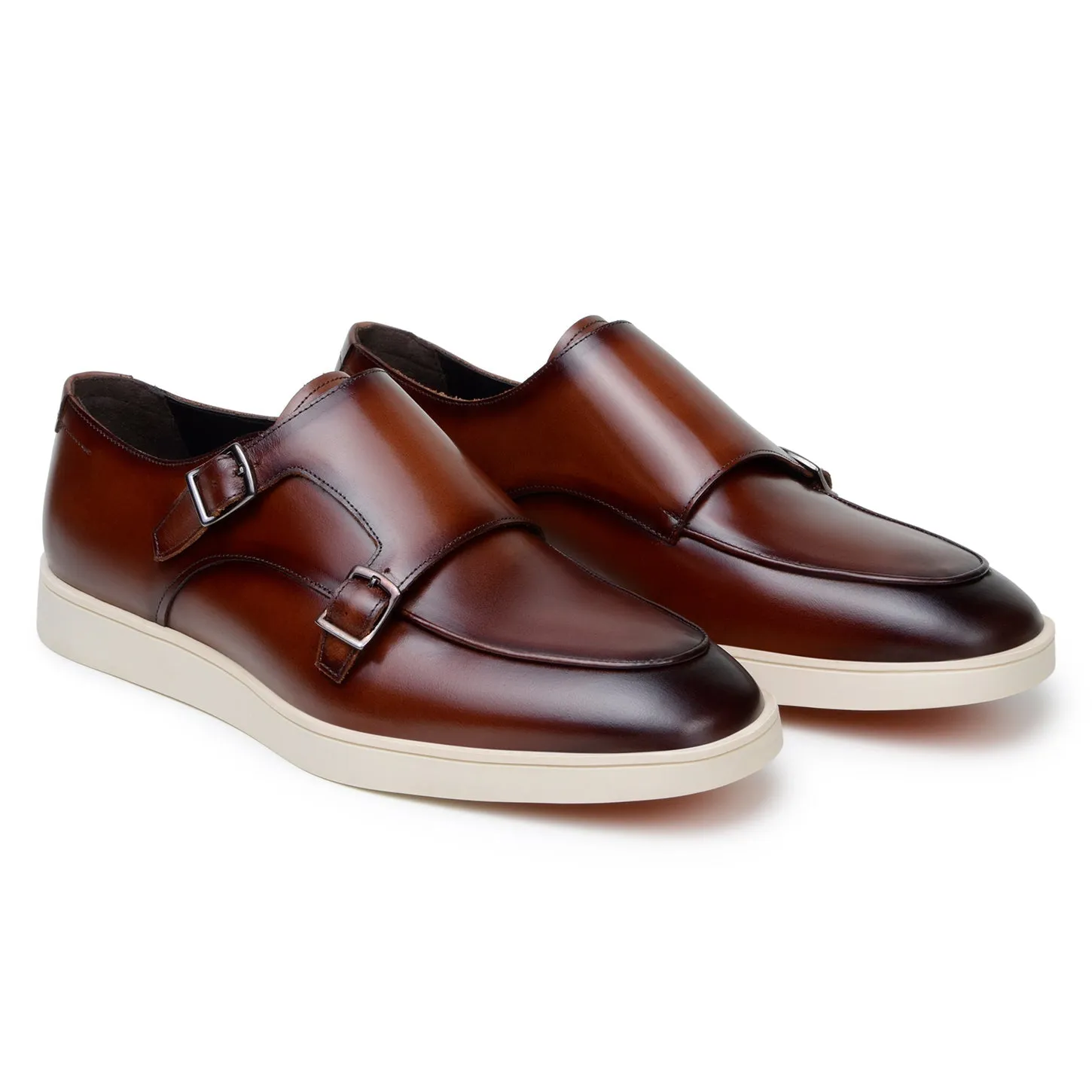 Belvedere Marcio in Cognac Monk Strap Hybrid Dress Shoe