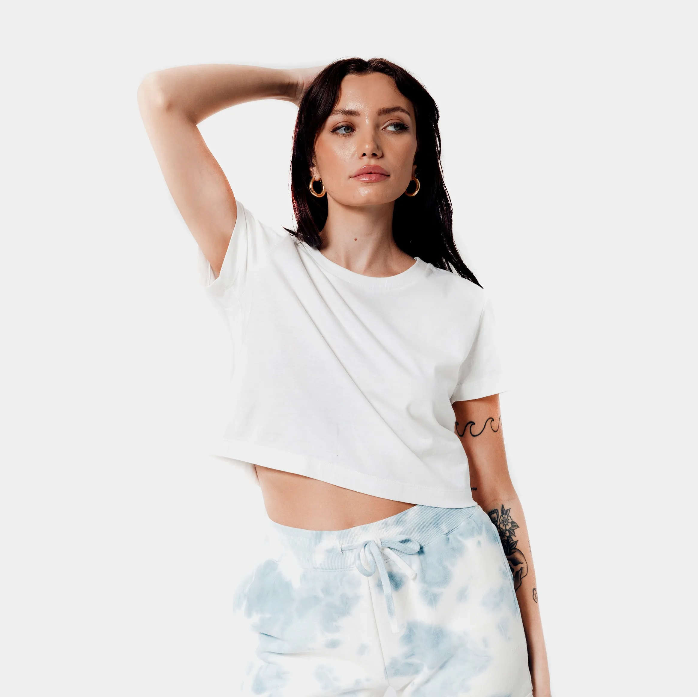 Carine Crop Womens T-Shirt (White)
