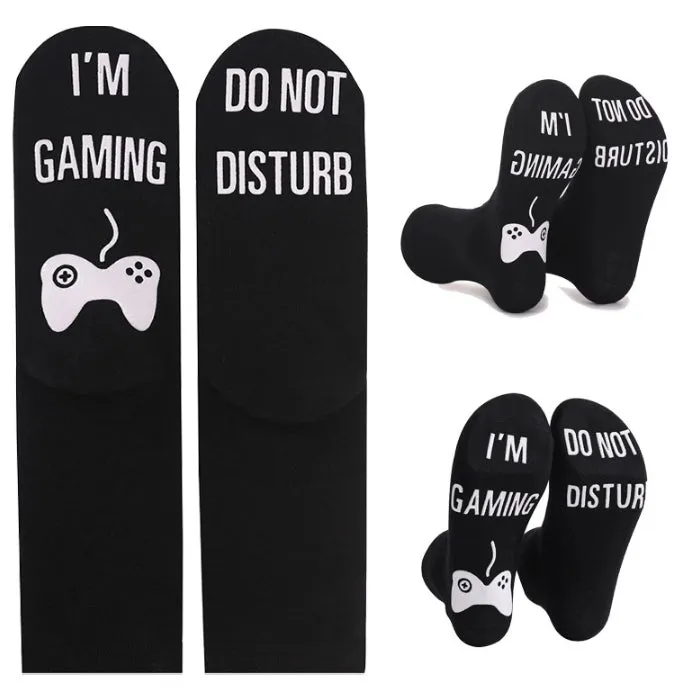Do Not Disturb I'm Gaming Socks Novelty Cotton Funny Socks Gifts For Men Women