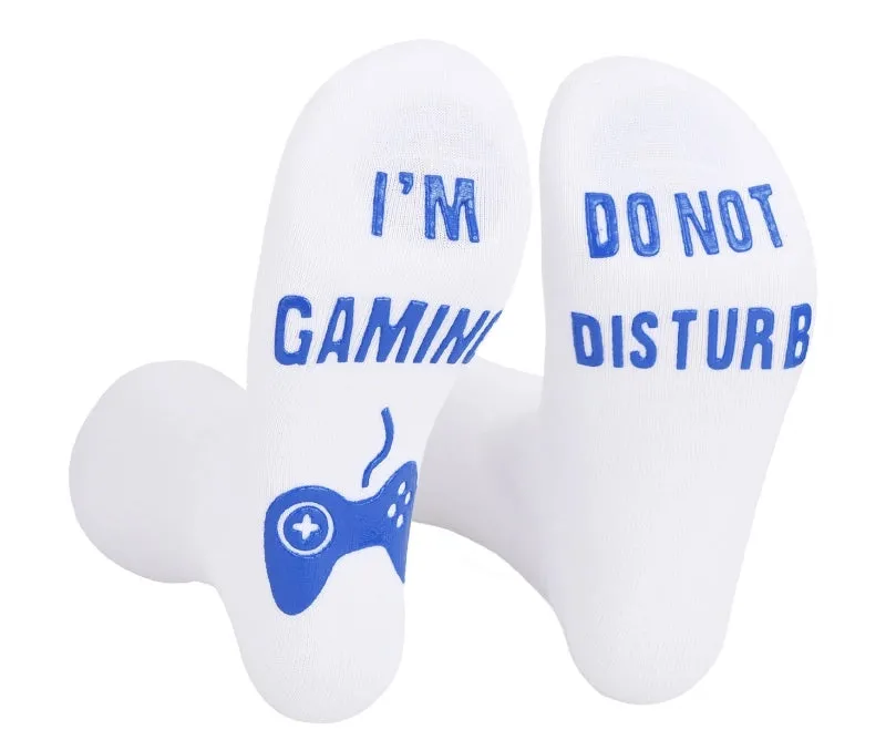 Do Not Disturb I'm Gaming Socks Novelty Cotton Funny Socks Gifts For Men Women