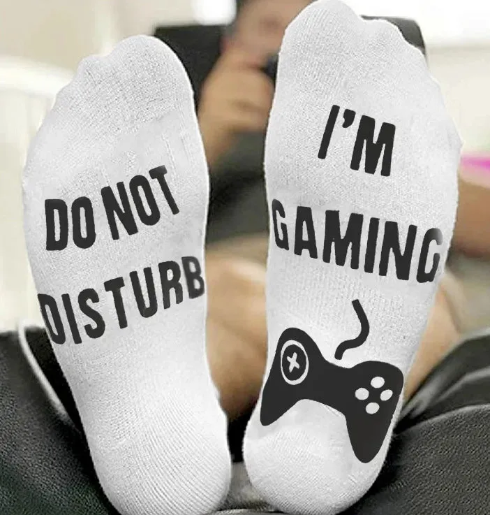 Do Not Disturb I'm Gaming Socks Novelty Cotton Funny Socks Gifts For Men Women