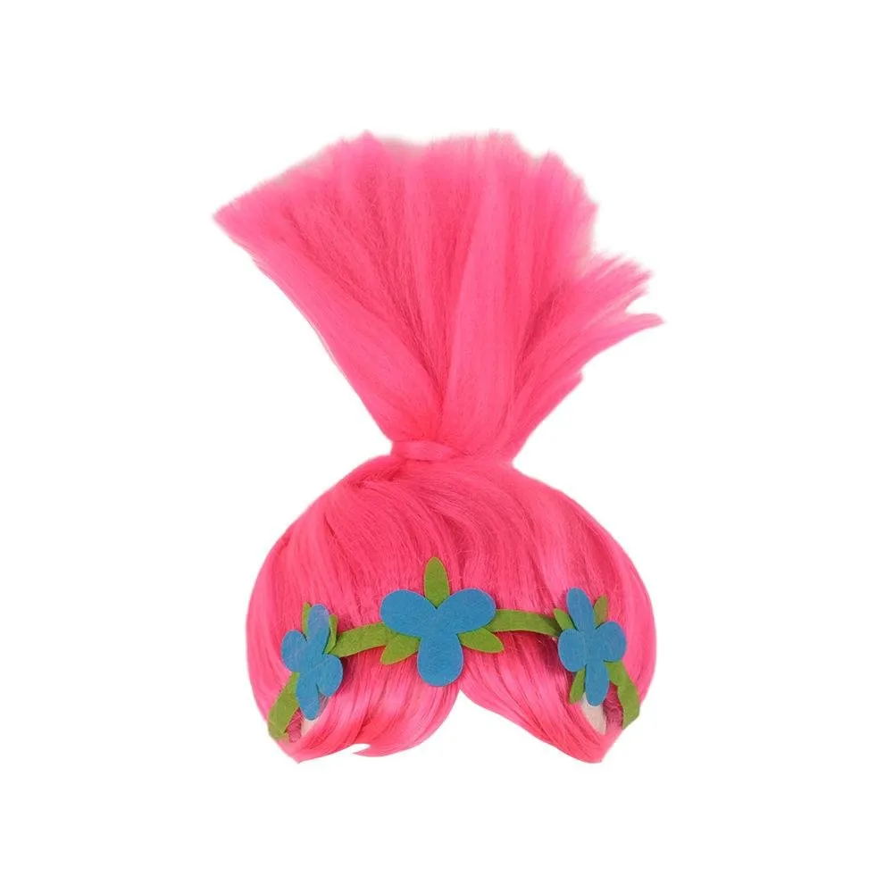 Girl Poppy Dress And Boy Branch Costume Wig Trolls 2 World Tour Cosplay For Kids Adult