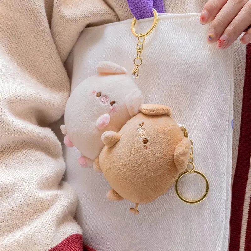 Never Be Apart Piggy Magnetic Keychains - 1 Pair