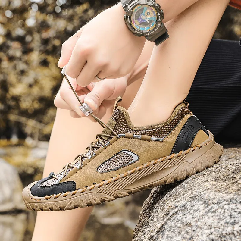 Outdoor Men Casual Shoes Men's Leather Shoes Breathable Sneakers Classic Rome Men Sneakers Loafers Oxford Walking Driving Shoes