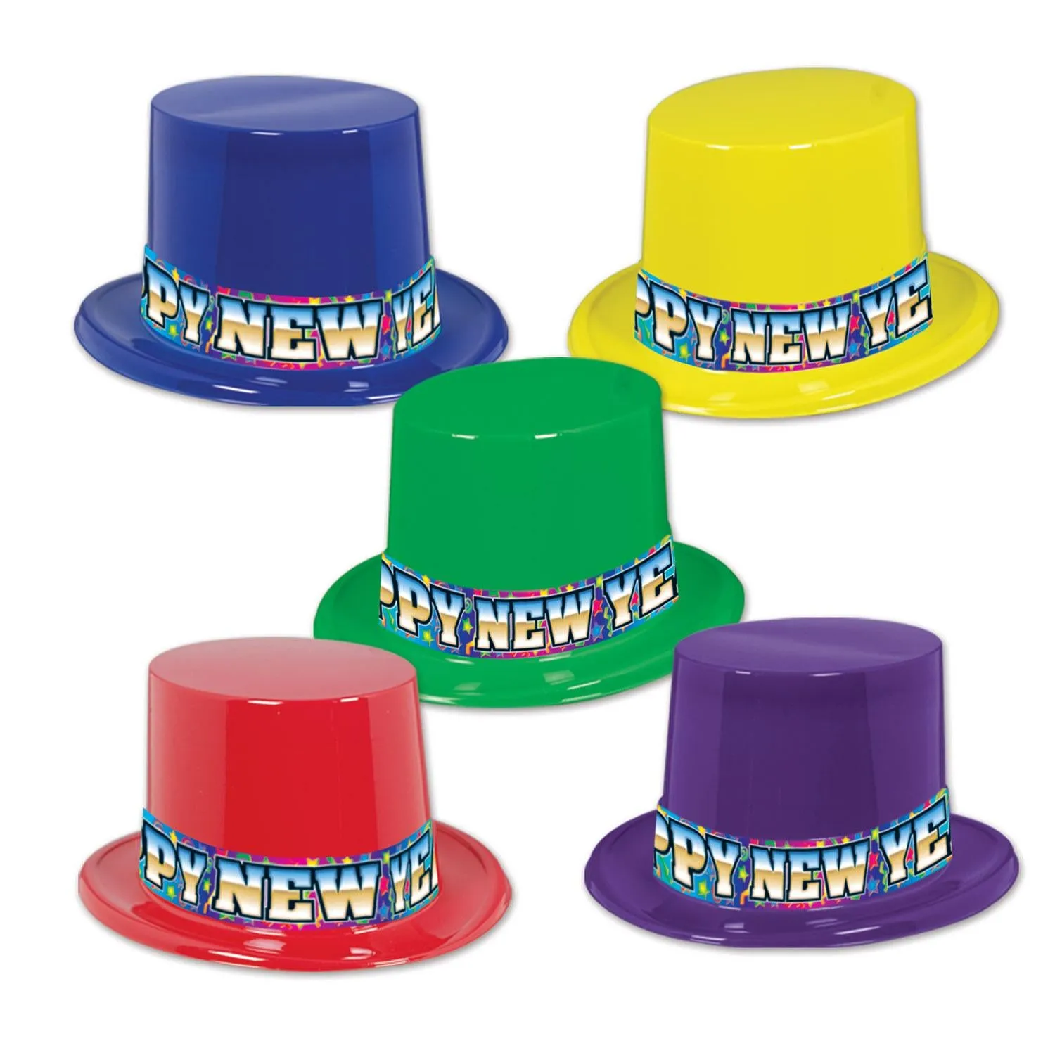 Rainbow Blast New Years Party Toppers assorted colors (25 per Case)