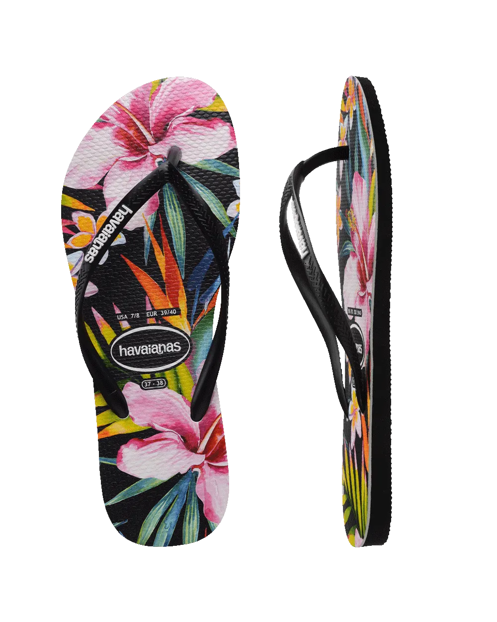 Slim Floral Palm Thongs