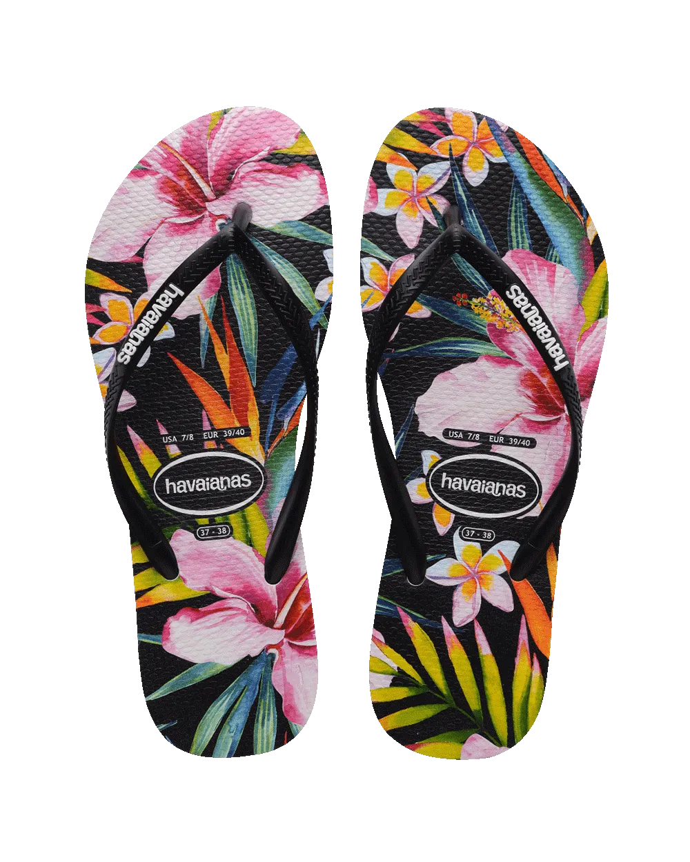 Slim Floral Palm Thongs