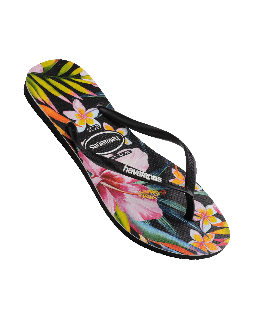 Slim Floral Palm Thongs