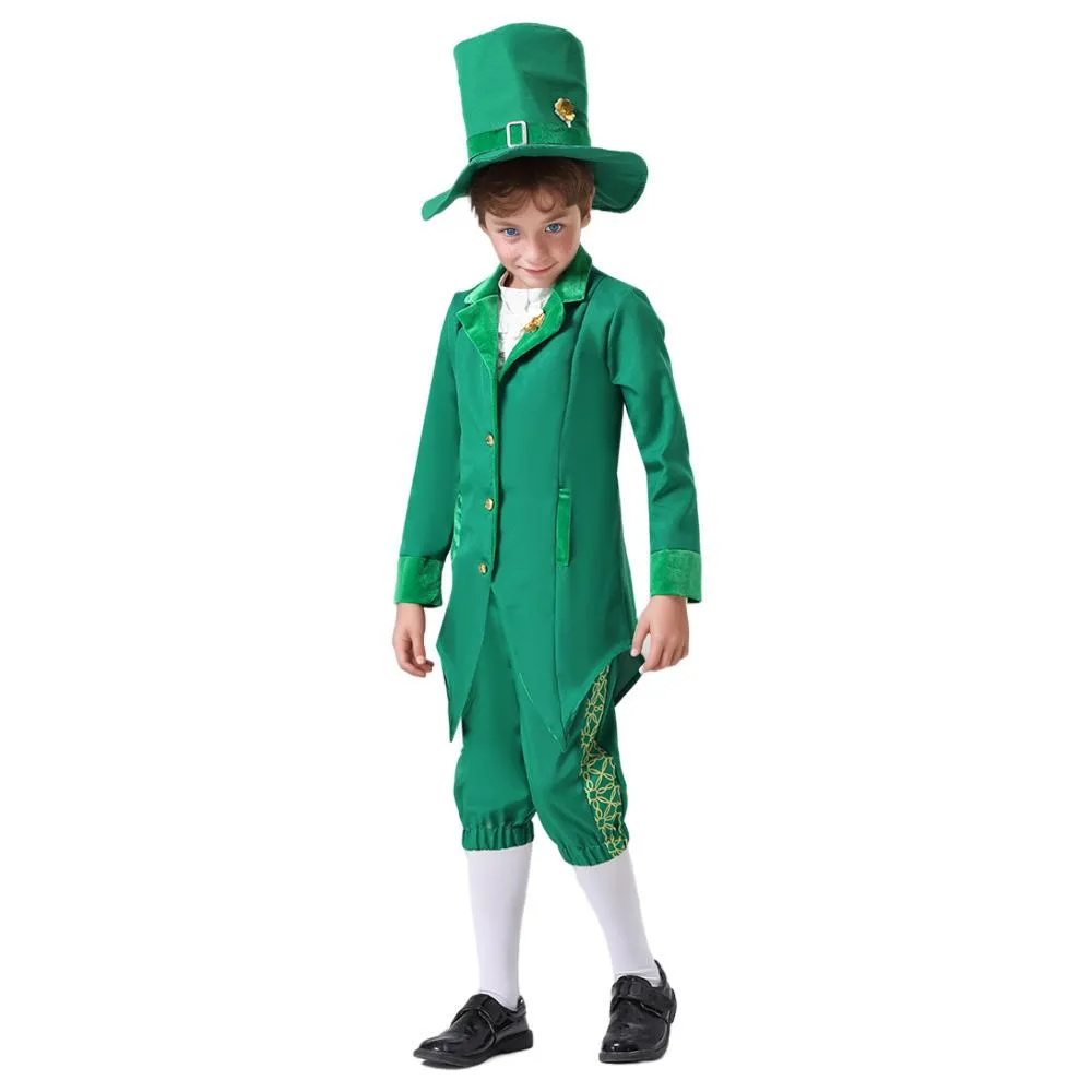 St Patrick's Day Kids Green Dress Party Cosplay Costume Carnival Suit