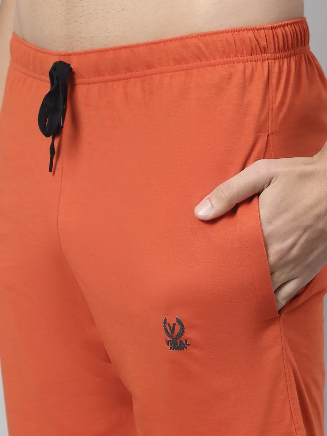 Vimal Jonney Rust Regular fit Cotton Shorts for Men
