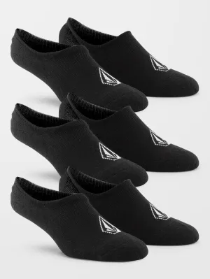 Volcom Men's Stones No Show Socks (3 Pack) Black D6302005_BLK
