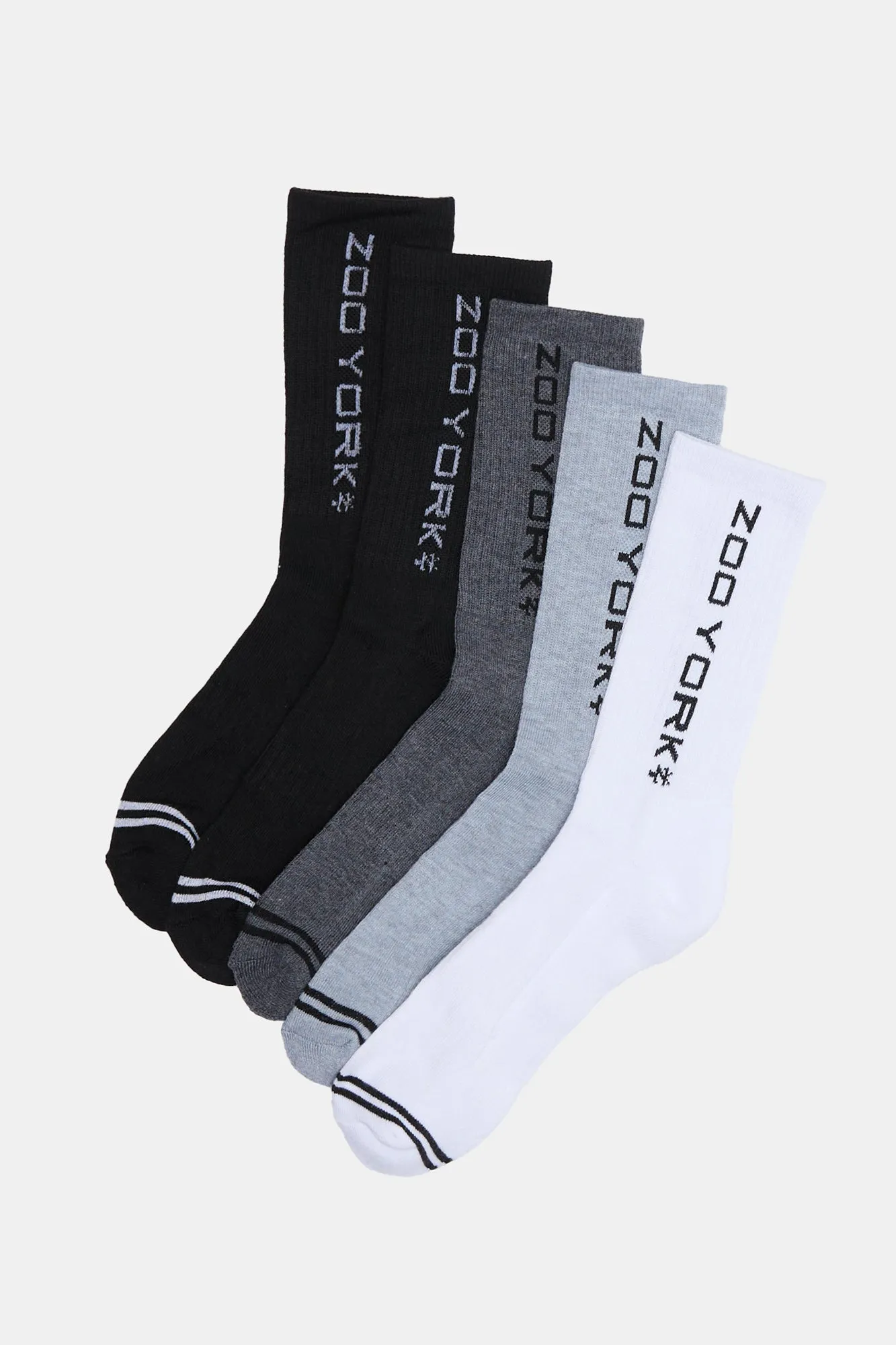 Zoo York Mens 5-Pack Athletic Crew Socks