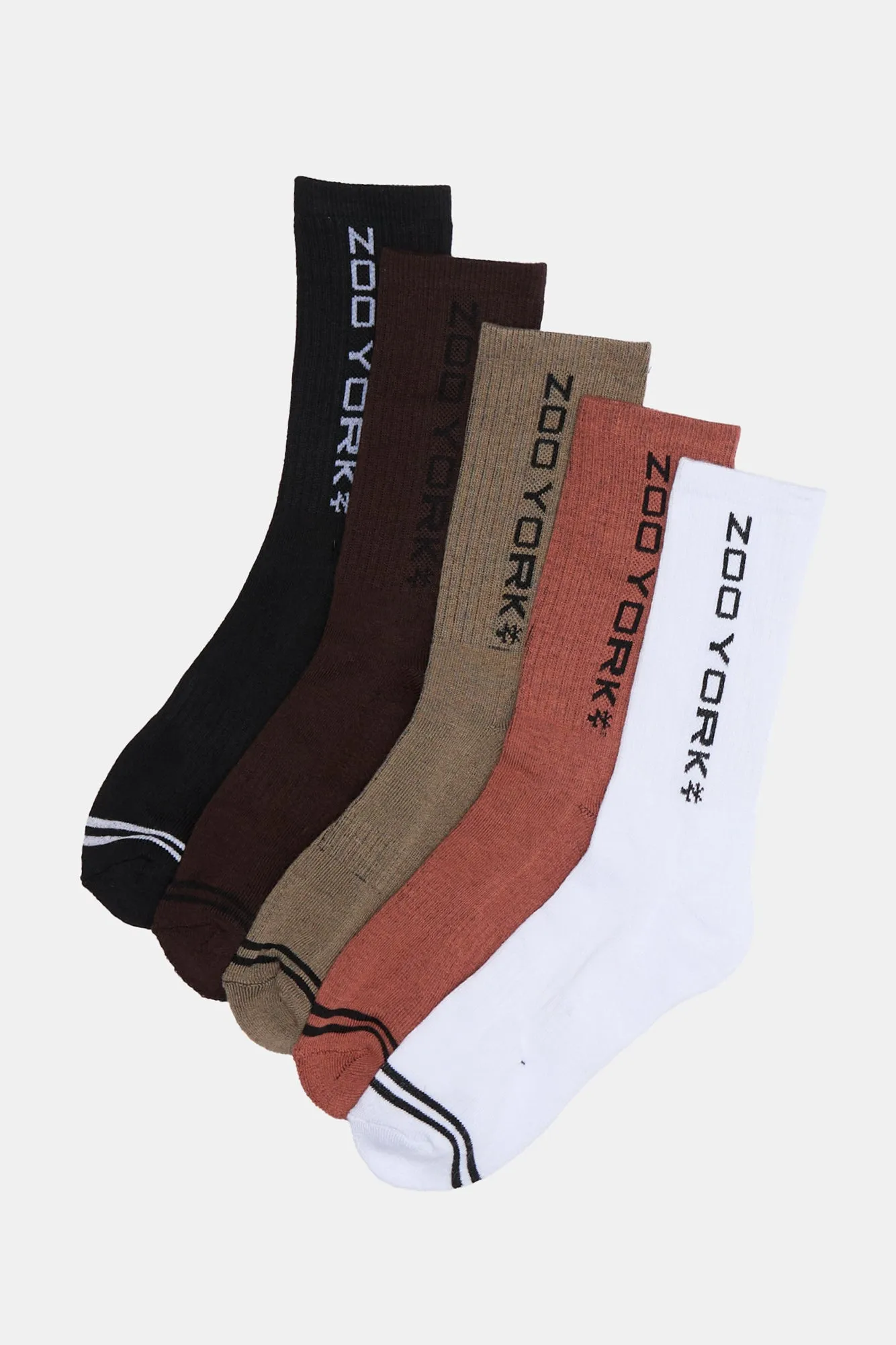 Zoo York Mens 5-Pack Athletic Crew Socks